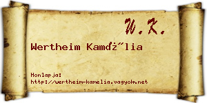 Wertheim Kamélia névjegykártya